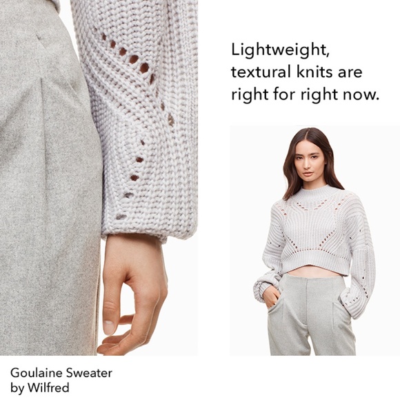 Aritzia Wilfred⎜GOULAINE SWEATER⎜HEATHER BIRCH - Picture 4 of 13